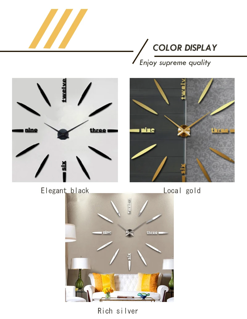 3d большая наклейка для настенных часов Needled Diy бесшумные украшения гостиной домашние часы настенные часы Duvar Saatleri Montre настенные акриловые