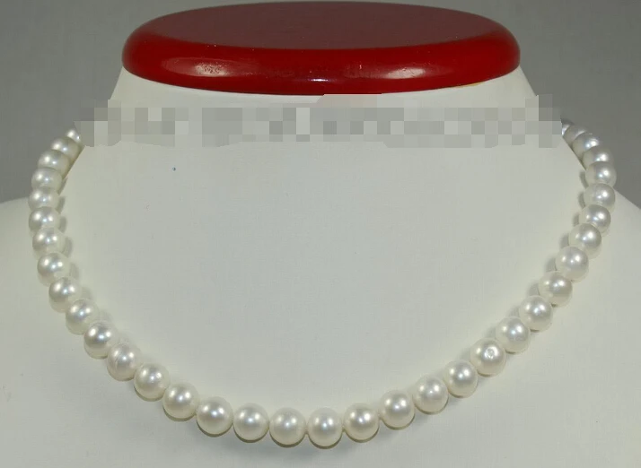 

shipping>>>>>> 2015 new single 9-10mm genuine freshwater cultured white pearl bracelet 18" 5.25