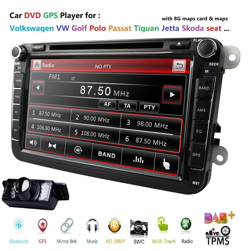 

Car DVD Player AutoRadio for VW Volkswagen Skoda Octavia 2 3 GOLF 5 Golf 6 Seat leon2 POLO PASSAT B6 JETTA TIGUAN2 Din Stereo CD