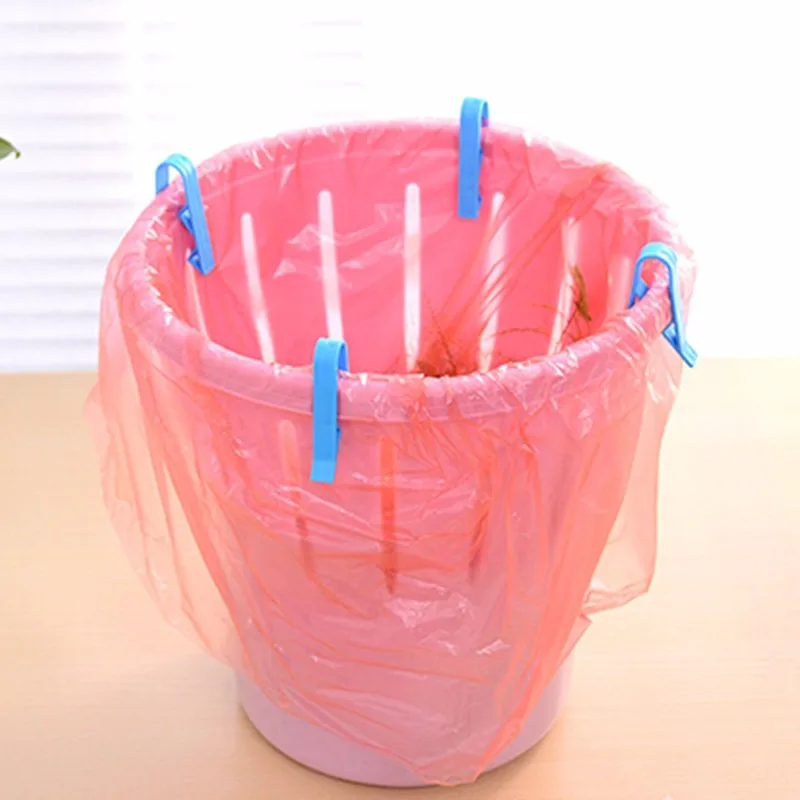 4pcs Rubbish Bag Anti-Slip Waste Basket Can Clip Fixation Clip Practical Garbage Clip Accessories Trash Bag Holder Clamp Home Storage Organization (7)