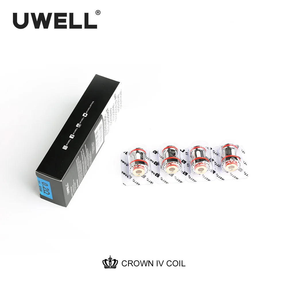 UWELL 5 Packs Crown 4(Crown IV ) 0.2/0.23/0.4ohm Coil Dual SS904L& Mesh UN2 Coil Head Crown 4 Tank Electronic Cigarette Core UWELL 5 Packs Crown 4(Crown IV ) 0.2/0.23/0.4ohm Coil Dual SS904L& Mesh UN2 Coil Head Crown 4 Tank Electronic Cigarette Core