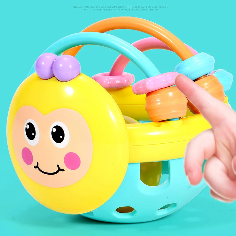 BalleenShiny Baby мультфильм пчела ручной стук колокольчик погремушка игрушки Мягкая гантель Ранние развивающие игрушки для детей колокольчик Juguetes