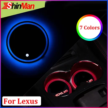 

ShinMan Atmosphere lamp USB Cup lights Car LED Coaster Cup Coaster For Lexus GS430 GS300 IS250 RX GS LX ES7 RC