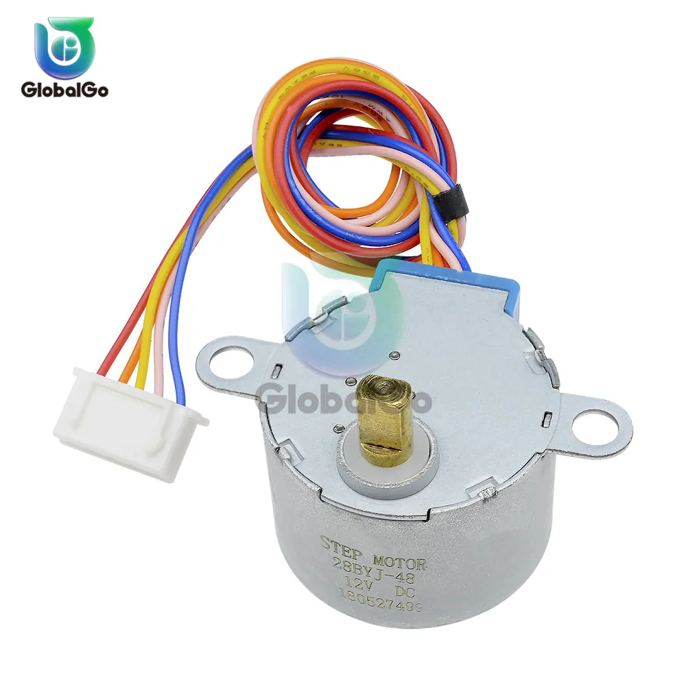 Мини шаговый двигатель постоянного тока 28BYJ 48 DC5V DC12V 4 фазы DC редукторный ULN2003