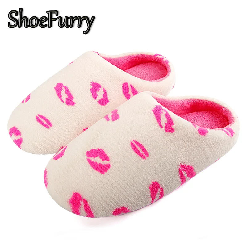 Зимние домашние тапочки ShoeFurry Женская хлопковая обувь мягкие плюшевые для женщин