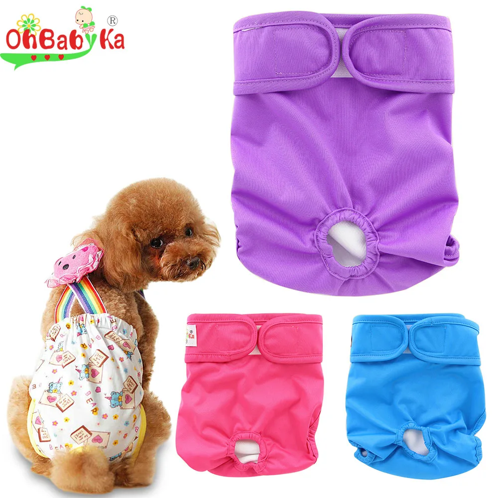 Ohbabyka Brand Pet Dog Pants Reusable Dog Diaper Cover Nappy Changing