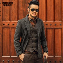 Повседневный мужской блейзер, деловой приталенный костюм, мужской пиджак, мужской шерстяной пиджак, Блейзер, hombres ocasionales F196