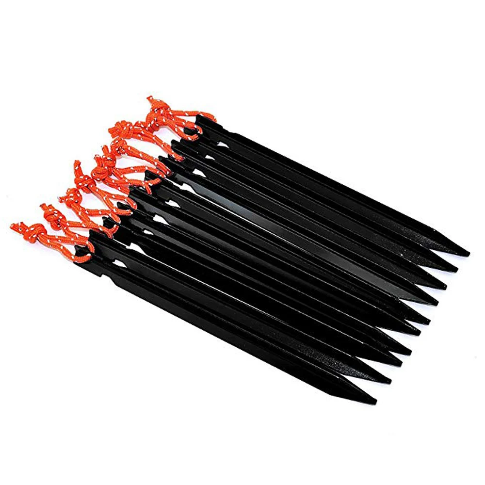 

23cm 10 Pcs Aluminum Tent Pegs with Rope Stake Camping Hiking Equipment Outdoor Traveling Tent Accessories