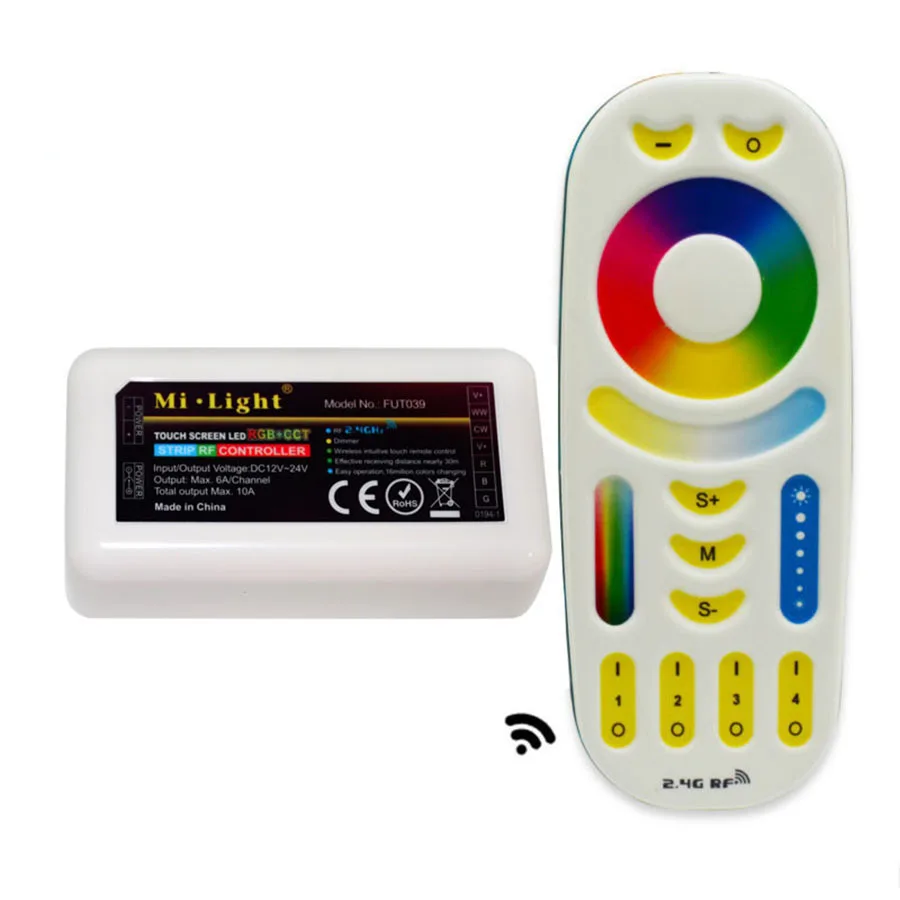 Milight 2,4 ГГц 4-зоны RGB CCT RGBW светодиодные полосы контроллер и 4 зоны сенсорный RF RGB пульт удаленного управления, cct контроллер и дистанционный держатель