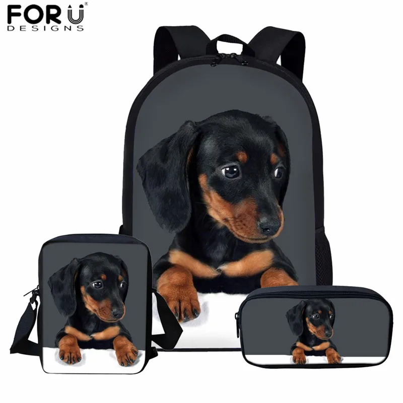 FORUDESIGNS/Забавный такса печатных школьный подростковый рюкзак для девочек мальчиков Детский Школьный набор Mochilas 16 дюймов дети Rugzak - Цвет: L5498CEK