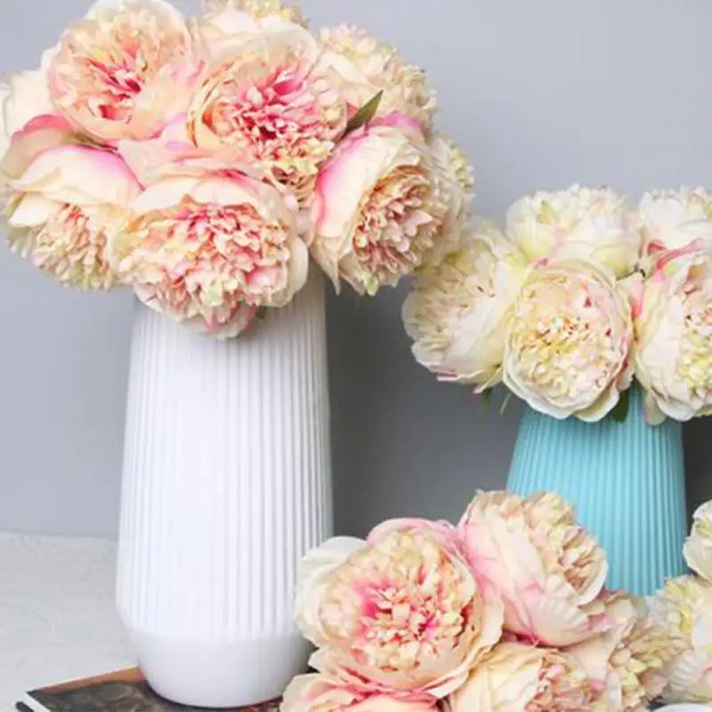 5 голов Свадебный букет офисного стола Декор пион моделирование шелковых цветов цветок
