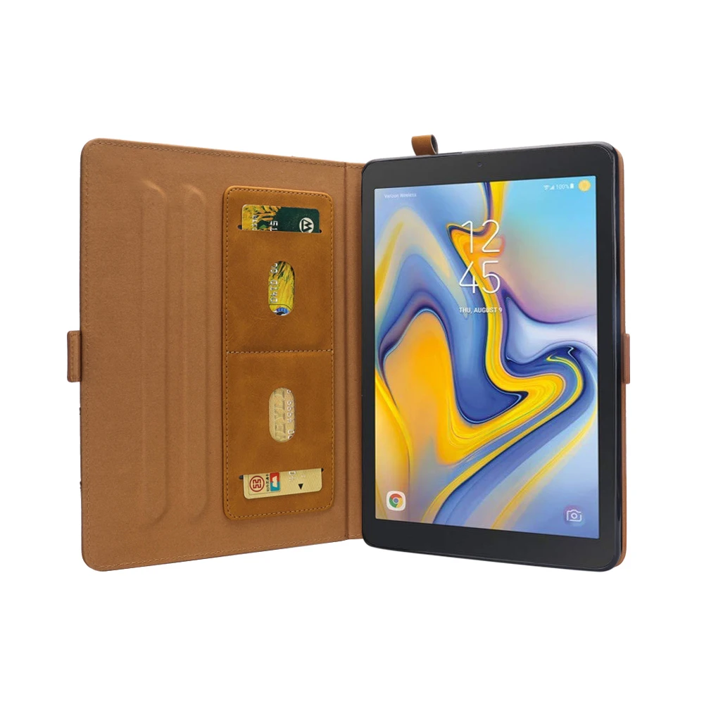 Двойной опора Стенд кожаный чехол для Samsung Galaxy Tab 8,0 SM-T387 бумажник карты памяти Ручка держатель авто сна/Пробуждение Обложка