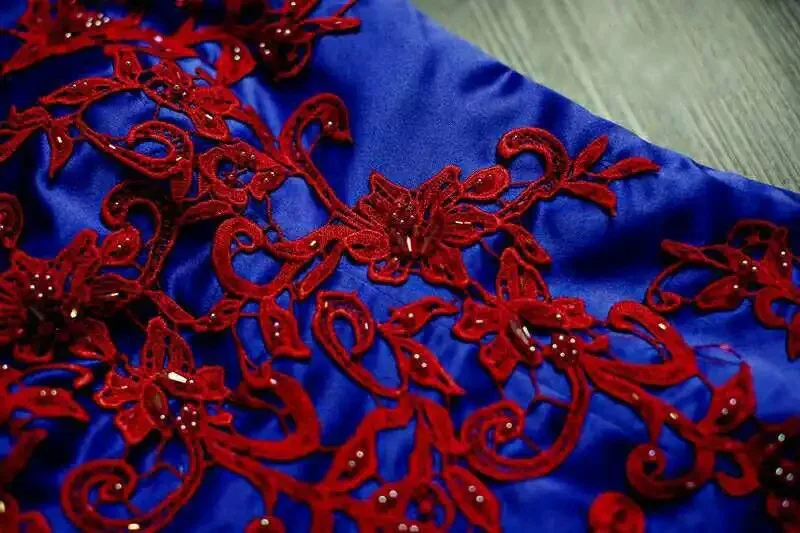 Royal blue Mermaid oriental styled dress (7)