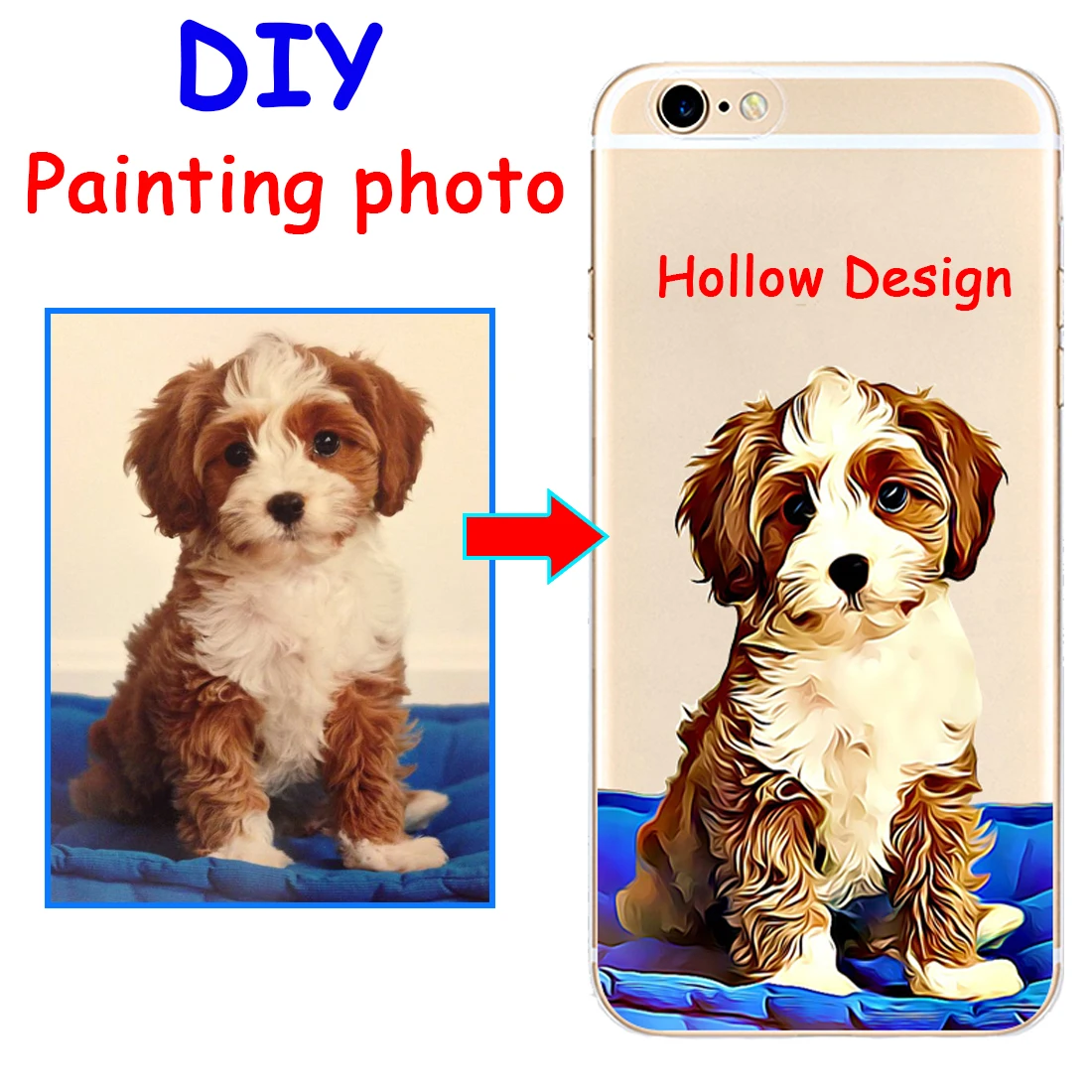 

Custom illustrated Hand Drawn Dog Hollow hard phone case cover for Samsung s8 s9plus S7e for iPhone 7 6s 8plus 5s X XS XR XSMAX