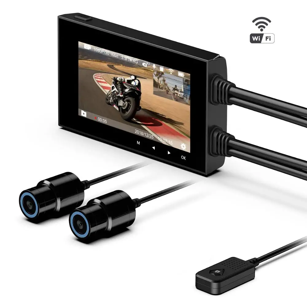  Motowolf M1 Dual Lens 1080P Dash Cam DVR Motorcycle Camera Driving Recorder Waterproof Support Wi-F