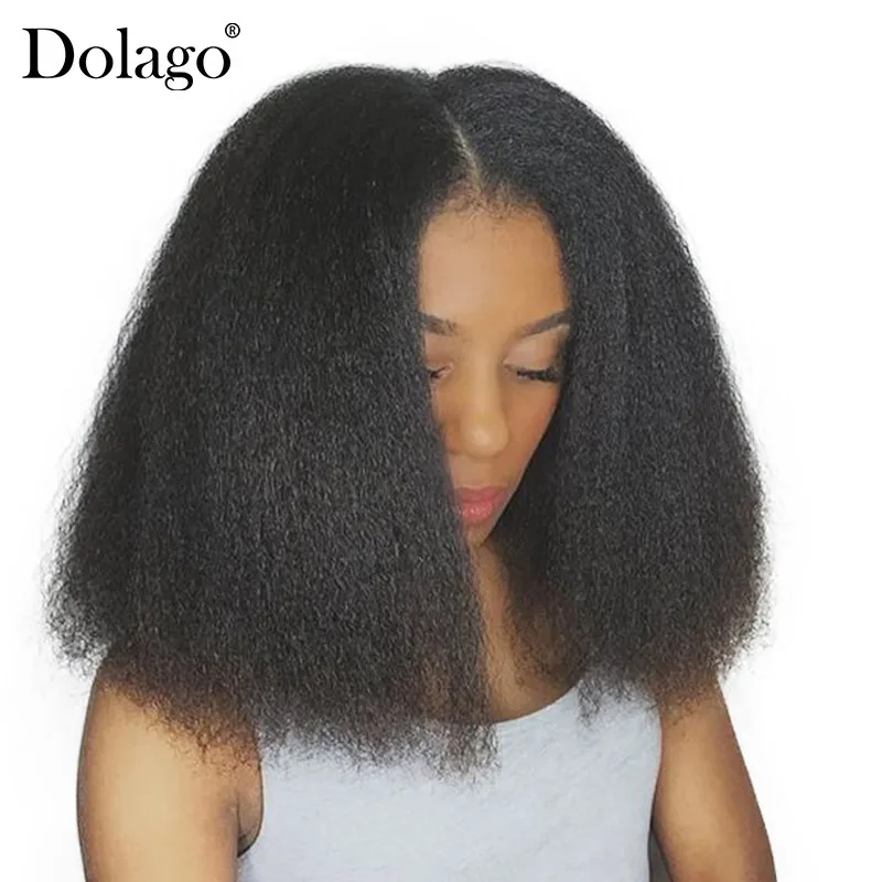 Kinky Straight 13x6 Lace Front Human Hair Wigs For Women 150 Density