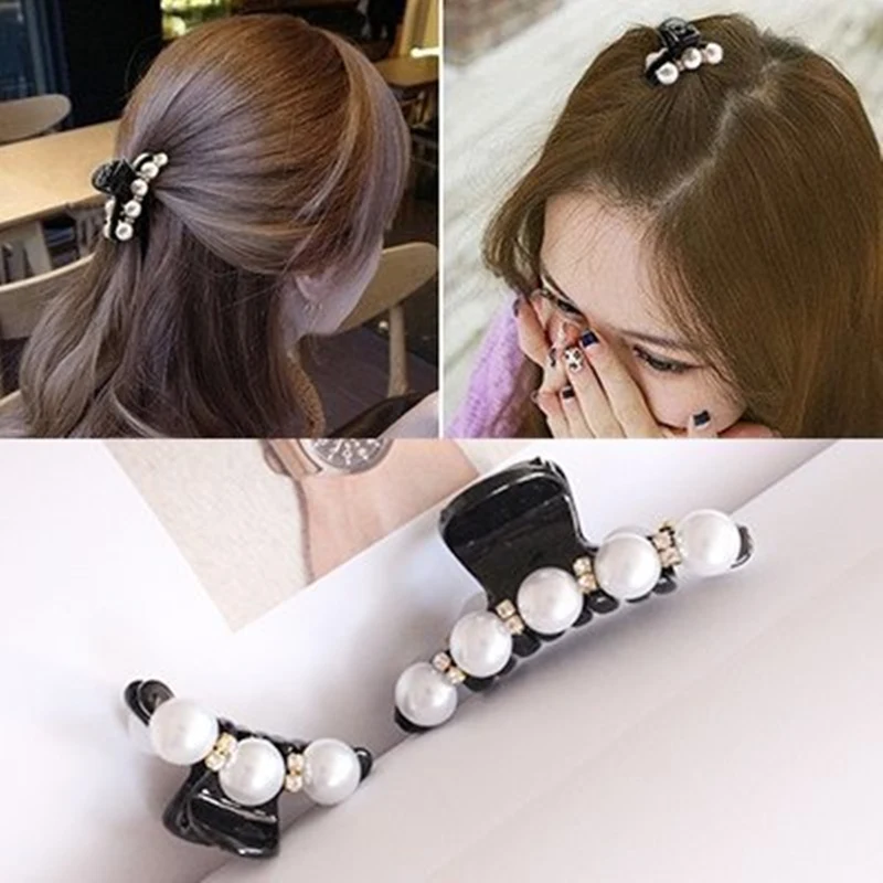 

M MISM Big size/ Small size pearls Banana Hair clip for girls High Quality Hair Accessories Children& Women Fine Hair Ornament
