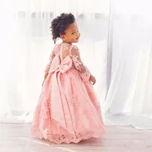 New Fancy Pink Flower Girl Dresses For Weddings Kids Pageant Ball Gowns First Communion Dresses For Girls Vestidos d New Fancy Pink Flower Girl Dresses For Weddings Kids Pageant Ball Gowns First Communion Dresses For Girls Vestidos d