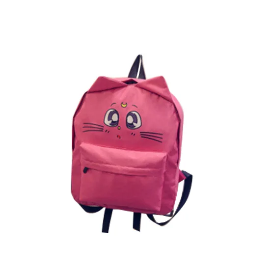Популярные Рюкзаки с кошачьими ушками, милые холщовые хлопковые походные модные школьные сумки, женские сумки для подростков, девочек, детей - Цвет: Rose red
