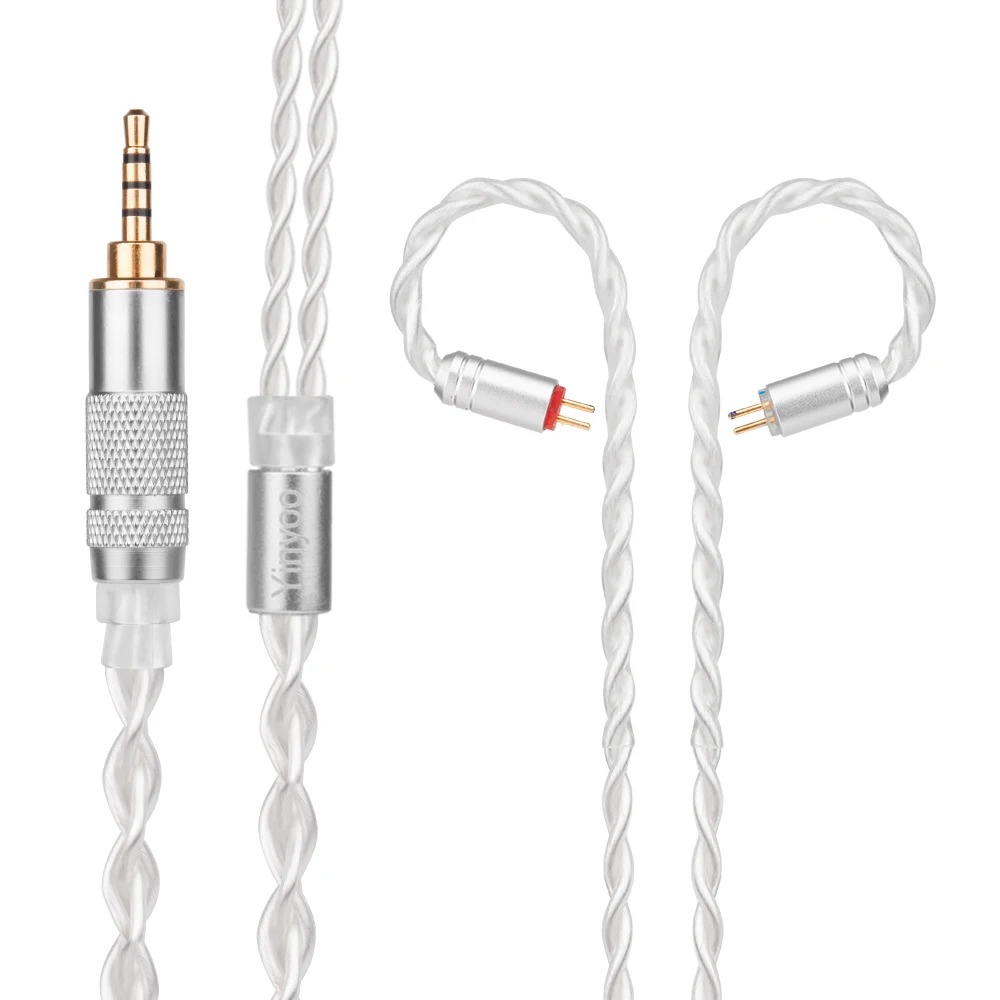 Yinyoo 7N Pure Silver Cable 2 5 3 5 4 4mm Balanced Cable With MMCX 2pin