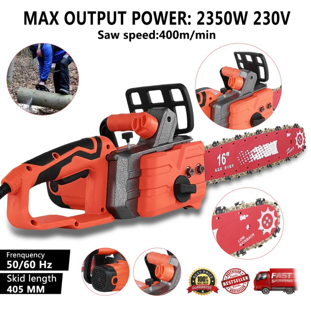 

Professional Electric Chain Saws 2350W Metal Logging Chainsaw Household Wood Chainsaw Multifunctional Automatic Saws EU Plug