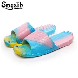 Детские тапочки для девочек животные попугай обувь личность странные креативные тапочки 2018 Детские Девочки Мальчики сланцы пляжные