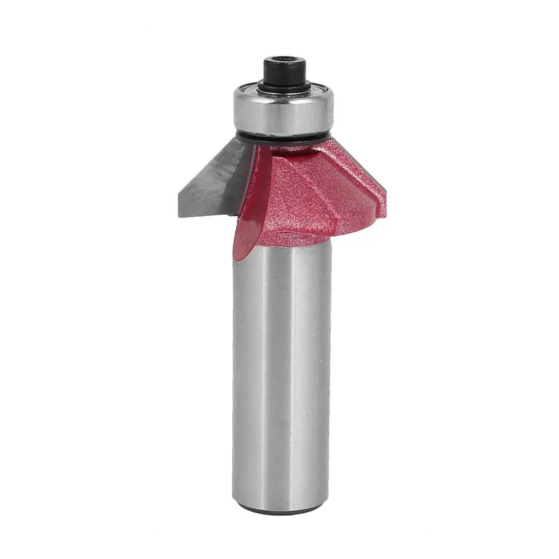 

1/2" X 3/8" Woodworking Double Flute Ball Bearing 45 Degree Chamfer Router Bit