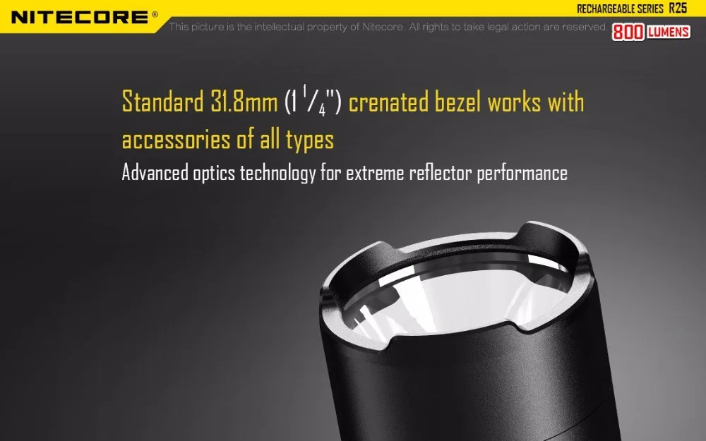 NITECORE R25 тактический фонарь CREE XP-L HI V3 max 800 люмен дальность луча 321 м уличный фонарь с зарядным устройством