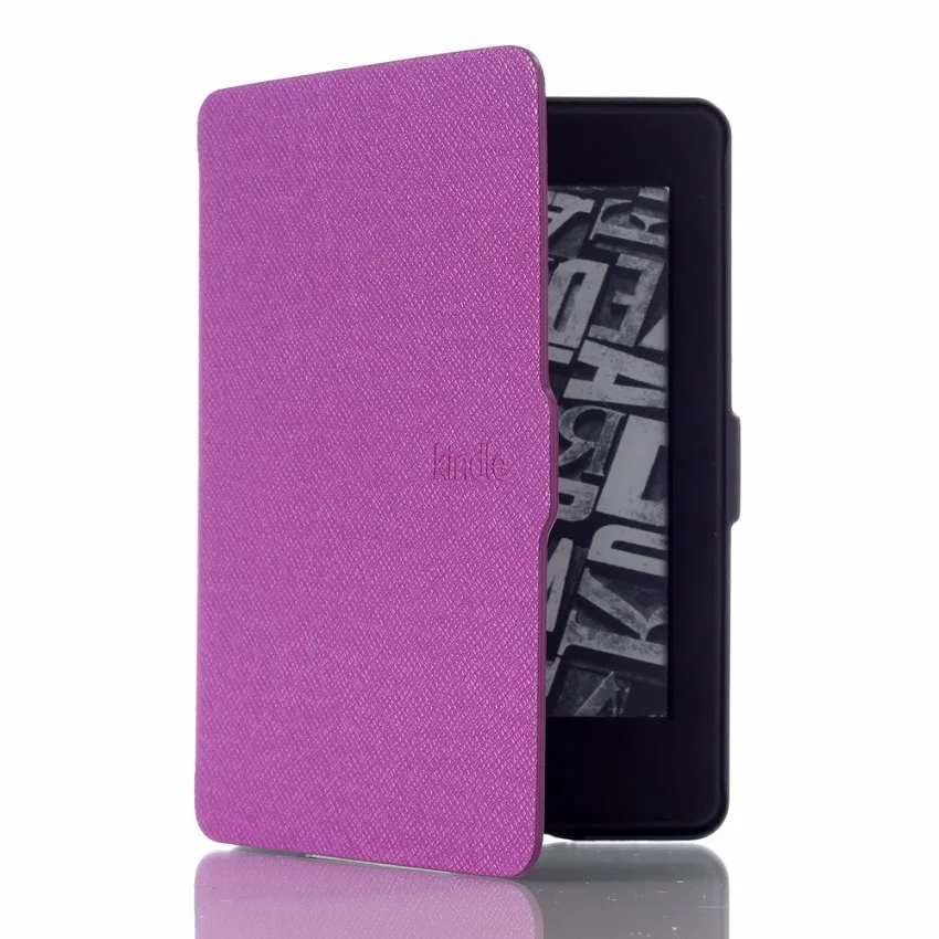 purple cross line PU leather kindle paperwhite 3 case