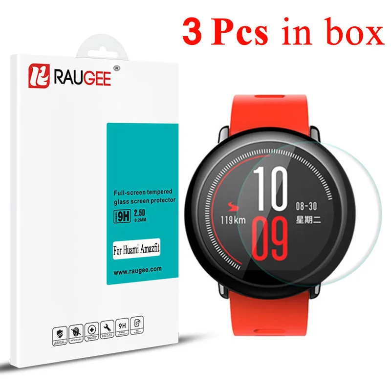 

3 Pcs Screen Protector Film for Xiaomi Huami Amazfit Pace GPS Sports Smart Watch Premium 2.5D 9H Clear Tempered Glass Film Guard