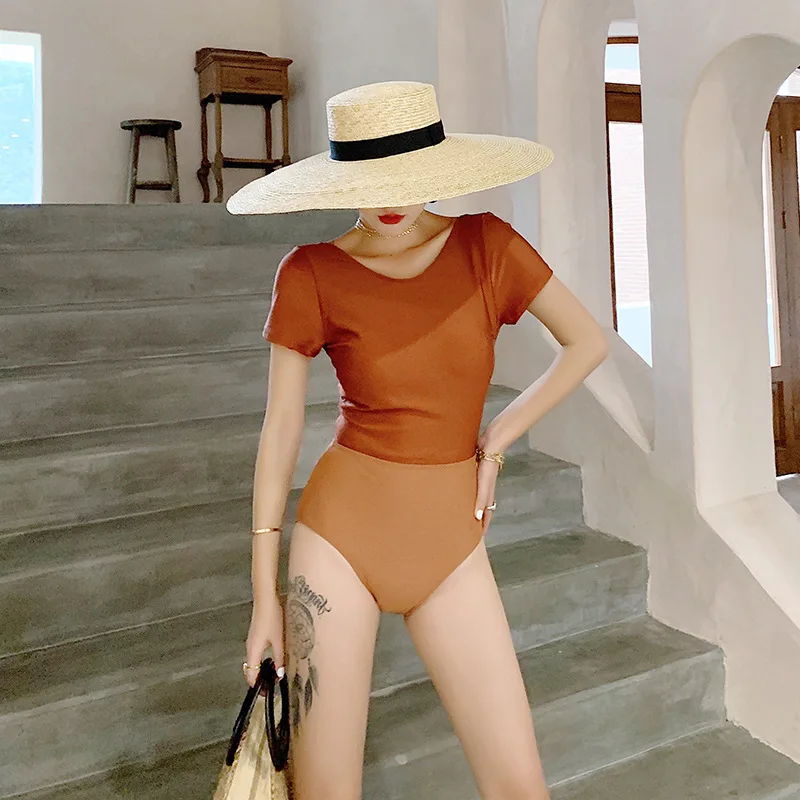 

Swimming Suit For Women Swimsuit 2019 Retro Ladies One Piece Closed 1 Korean New Collision Color Animal Polyester FMZXG