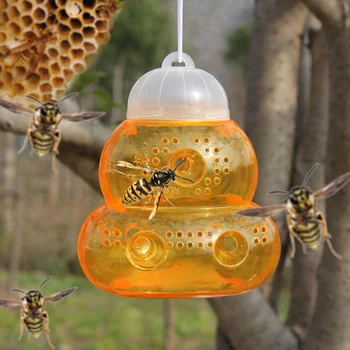 

Gourd Shaped Bottle Bumblebee Trap Plastic Non-toxic Wasp Trap Anti-Sting No Chemicals Catch Bee Tool for Garden