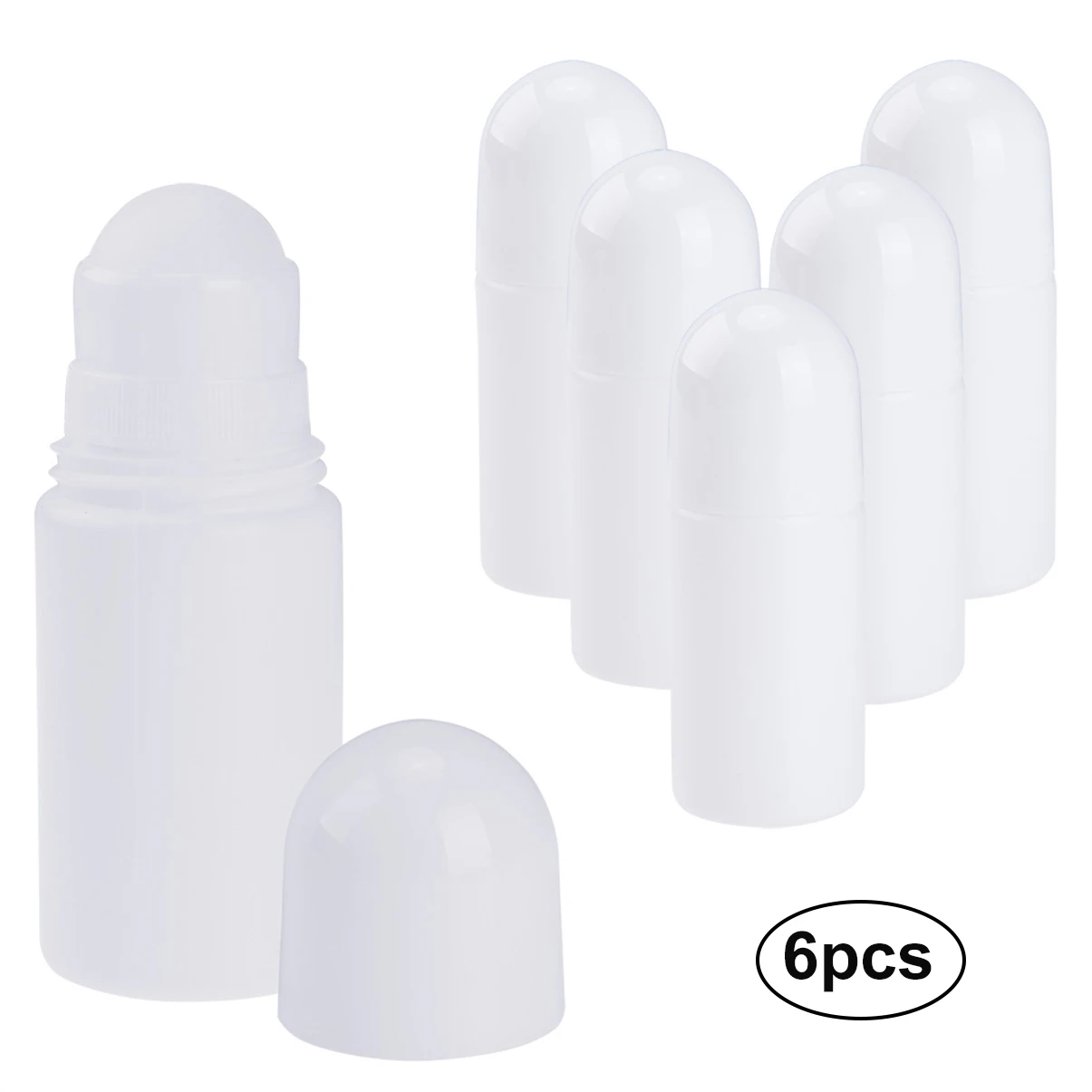

PrettySee 6PCS Empty Roll-on Bottle 50ML Recyclable Antiperspirant Roller Bottles Refillable Deodorant Container with RollerBall