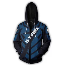 Fans Wear Sweatshirt Set Avengers Infinity War Hoodies Zipper Hooded Tony Stark Printed Zip Up Hoodie