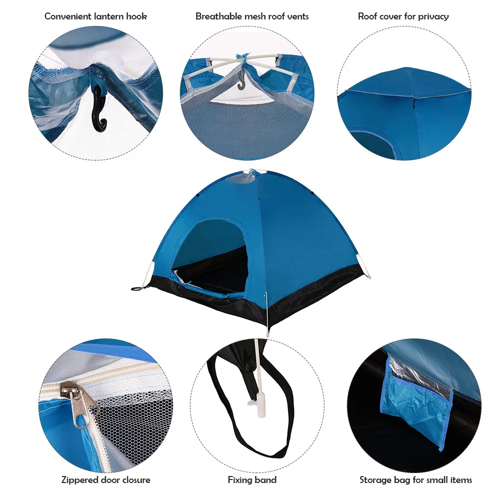 TOMSHOO Открытый Портативный пляжный тент 2-3 человек легко всплывающий Водонепроницаемый солнцезащитный тент для кемпинга пешего туризма складной рюкзак палатка