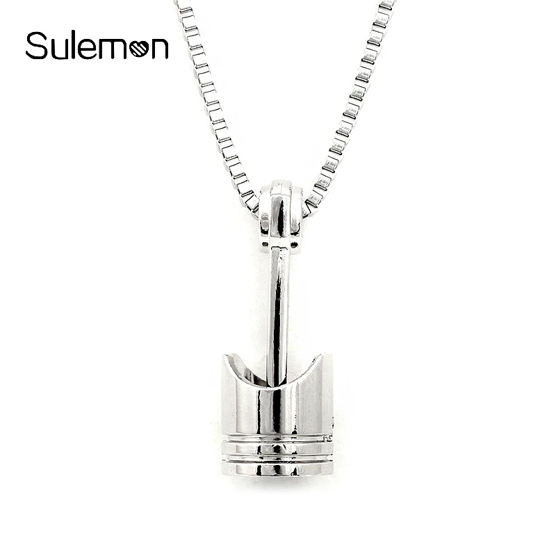 Мини подвеска поршневого двигателя ожерелье из нержавеющей стали для любителей