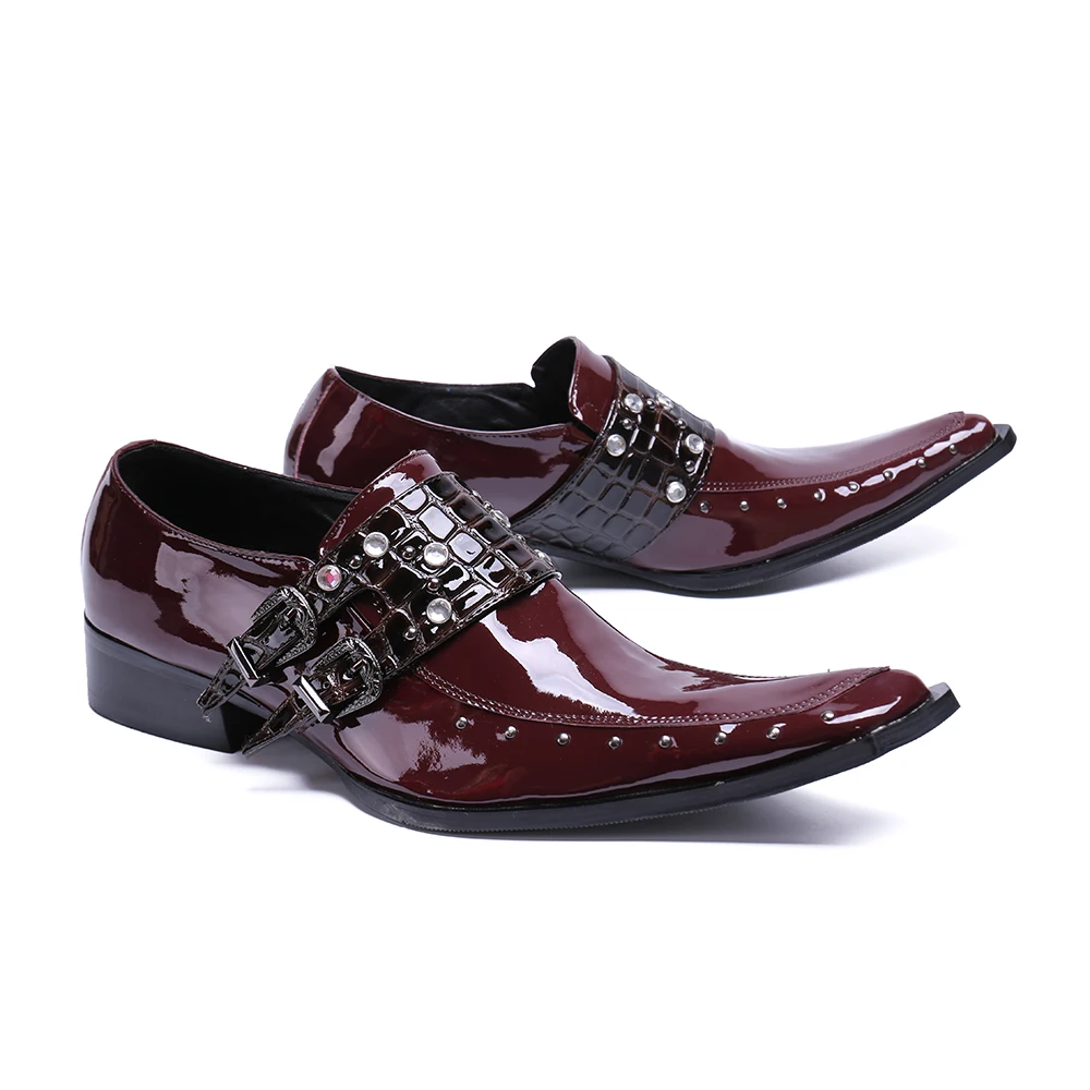 Итальянские оксфорды; Модные Мужские модельные туфли; мужские деловые туфли из натуральной кожи с пряжкой