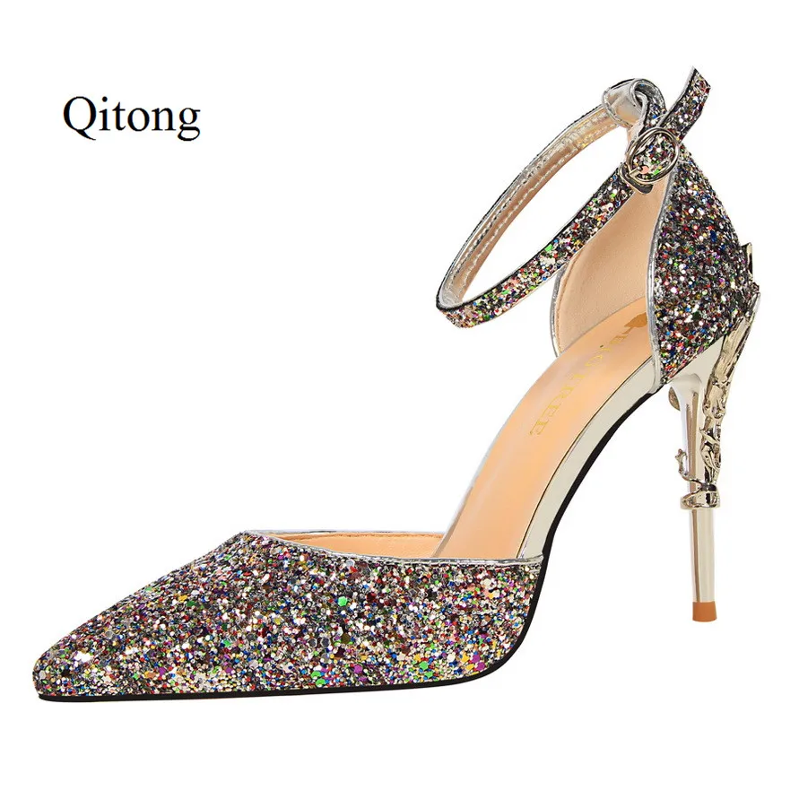 Good Quality Pointed Toe Leather Woman Thin Hig Heel Pumps