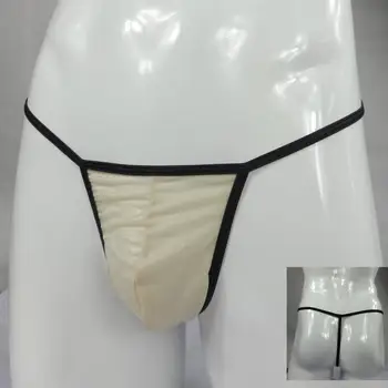 

Mens string thong sexy semi-transparent shiny sheer underwear