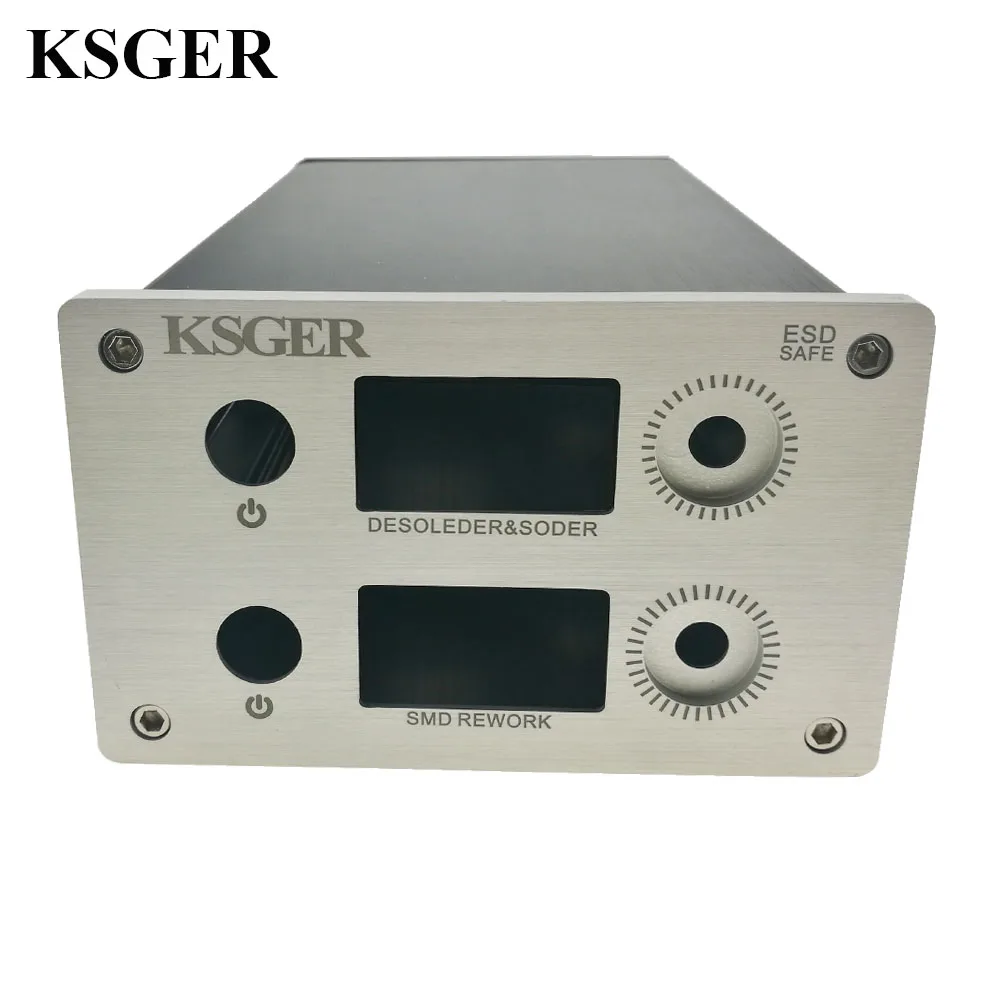 

KSGER 2 in 1 SMD Hot Air Gun Soldering Station Case STM32 OLED Controller T12 Solder Iron Tips 800W DIY Electric Power Aluminum