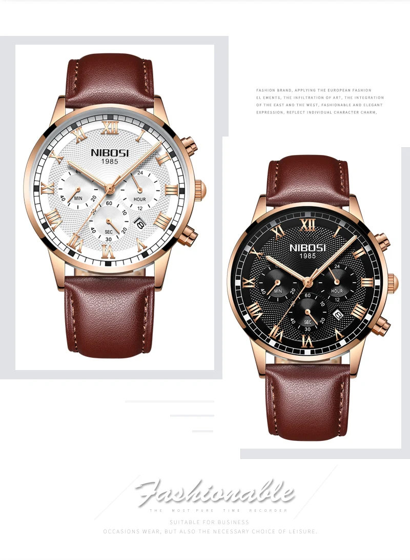 NIBOSImens watches top brand luxury sport watch male watch luxury mens watches top brand luxury leather mens watches blue        (19)