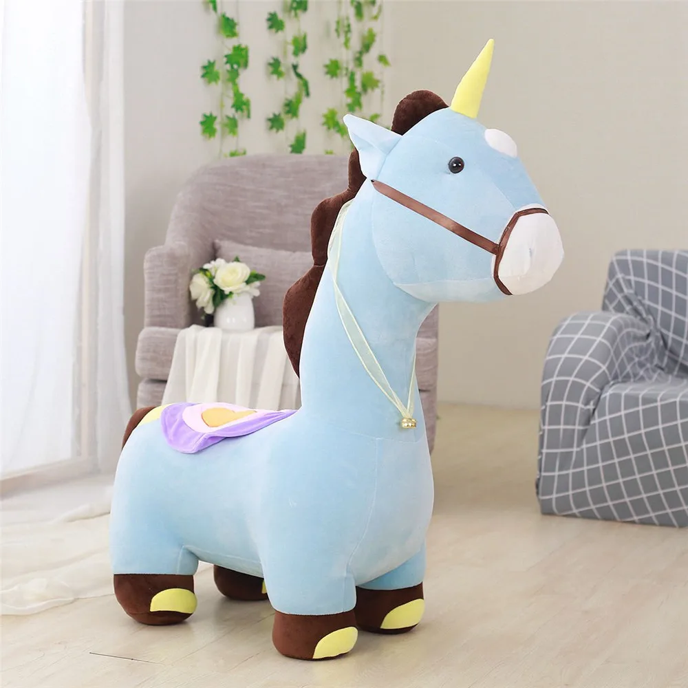 Fancytrader Soft Anime Unicorn Plush Sofa Toy Big 120cm Stuffed Cartoon Ride on Horse Doll Chair Could Load 50kg on the Back 6