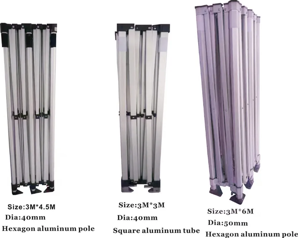 3X3 м и 3X6 м всплывающие палатки, складной тент-шатер с 40 мм шестиугольная алюминиевая рама и 600D плотное покрытие на крышу и стены