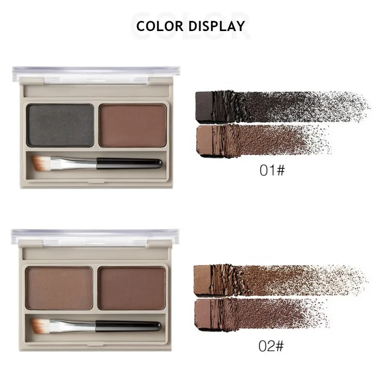 1PC Eye Brow Enhancer Professional Waterproof Makeup Eye Shadow 2 Color Eyebrow Powder Palette Cosmetic