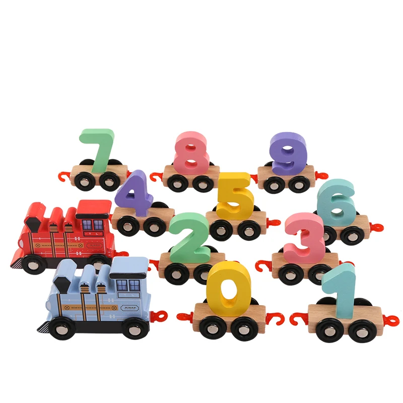 

Logwood 2017 New Montessori 0-9 Color Digital Wooden train Early Educational toys Building Blocks Baby Kids toy Gift