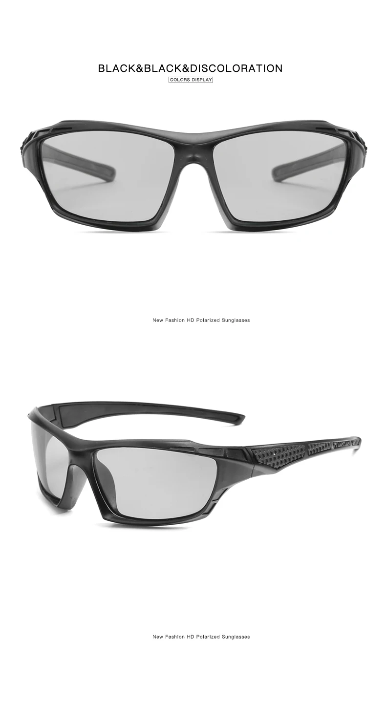 Новые поляризованные фотохромные солнцезащитные очки, мужские квадратные переходная линза, солнцезащитные очки для вождения, антибликовые очки Gafas для мужчин UV400, мужские очки