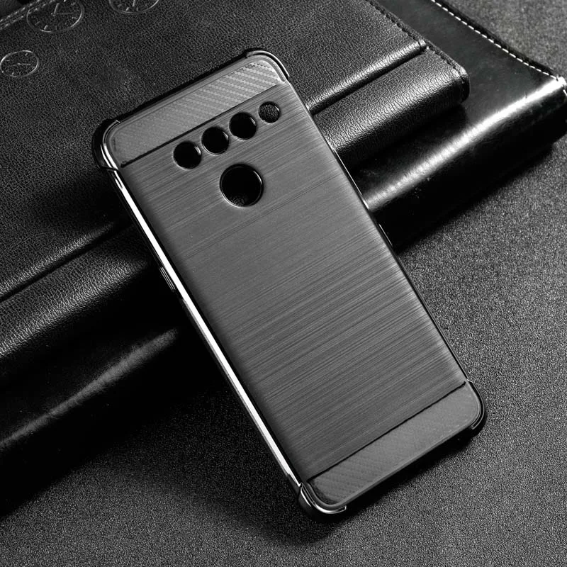 

For LG V50 ThinQ 5G Case Silicone Airbag Soft TPU Case For LG V50 ThinQ 5G Cover Black Back Protective Shield Shockproof Bumper