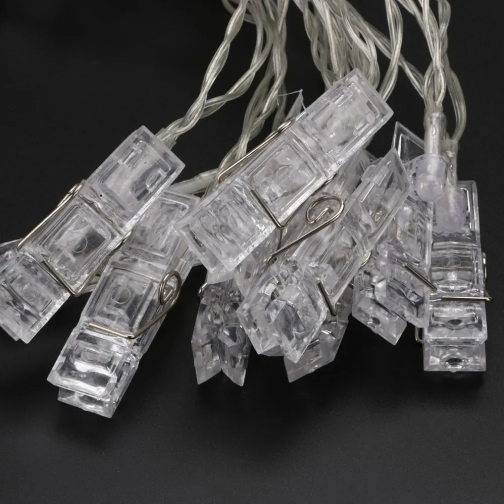 USB батарея питание led зажимы полосы освещение фото клип Фея Строка Шторы свет гирлянды 10/20 светодиодов вечерние дома карты Крытый