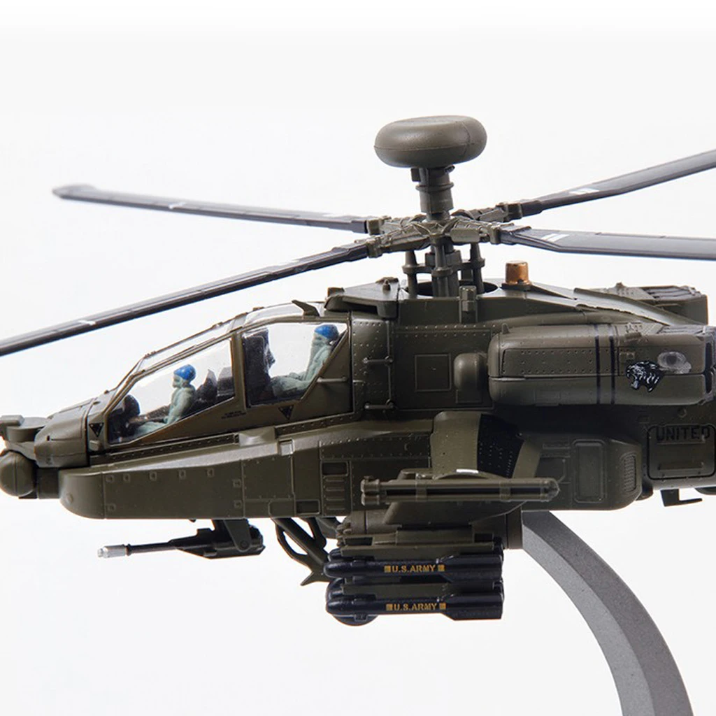 1:72 Scale AH-64 Apache Helicopter Airplanes Airforce Diecast Alloy Aircraft Arm Green