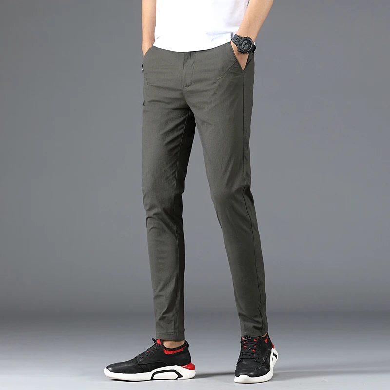 Trousers Summer Men's Casual Pants Men's Slim Stretch Pants Thin Large Size 28-38 Men's Cotton Comfortable Soft Casual Pants